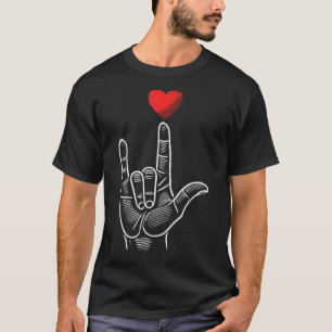 T-shirt Valentines Jour J'Aime Vous Langue Des Signes À La