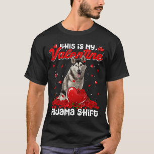 T-shirt Valentines Jour mignonne Sibérie Husky Chien Coeur
