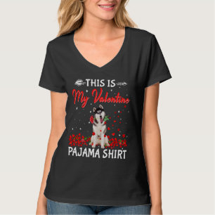 T-shirt Valentines Jour mignonne Sibérie Husky Chien Coeur