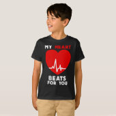 T-shirt Valentines Jour Mon Coeur bat Pour Vous Correspond (Devant entier)