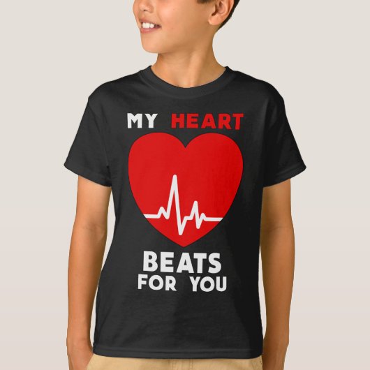 T-shirt Valentines Jour Mon Coeur bat Pour Vous Correspond (Devant)