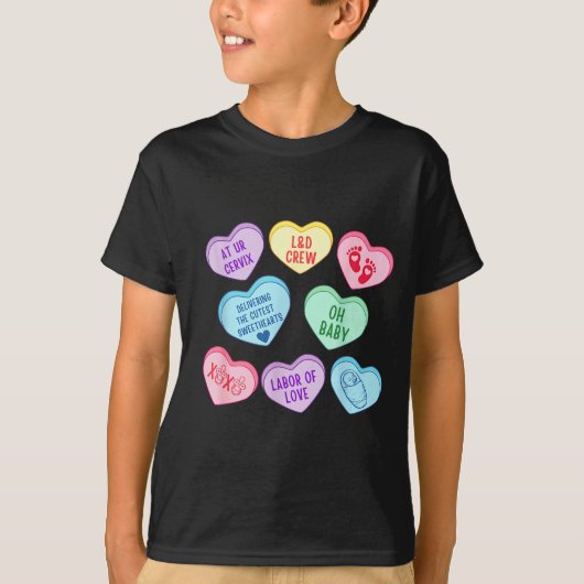 T-shirt Valentines Labor And Delivery Nurse Heart Candy La (Devant)