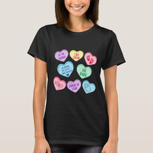 T-shirt Valentines Labor And Delivery Nurse Heart Candy La (Devant)