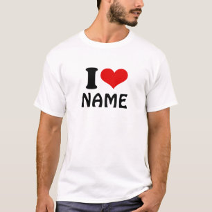 T-shirt Valentines personnalisables Jour J'aime Coeur Pers