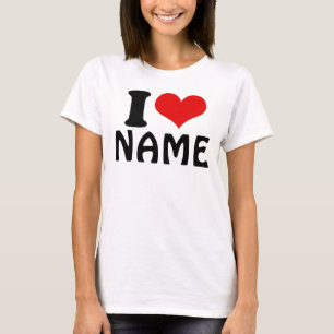 T-shirt Valentines personnalisables Jour J'aime Coeur Pers