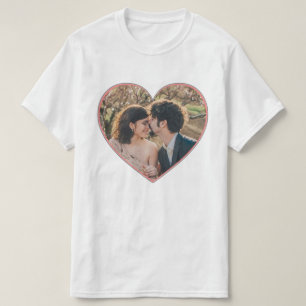 T-shirt Valentines photo en forme de coeur ou Mariage pers