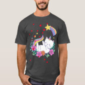 T-shirt Valentines Unicorn Chat Kittycorn (Devant)