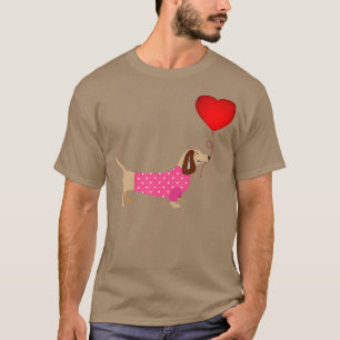 T-shirt Valentines Weiner Daschund Doxie en robe de chien
