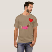 T-shirt Valentines Weiner Daschund Doxie en robe de chien (Devant entier)