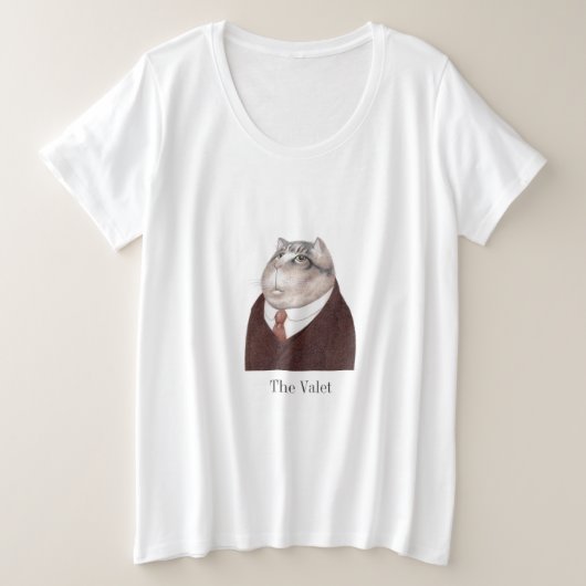 T-Shirt VALET CAT féminin plus taille (Design devant)