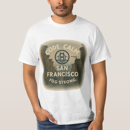 T-shirt Valeur Code Tee Calm. Fog Strong SF Budget Techns (Devant)