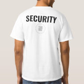 T-shirt Valeur double face personnalisée Mens Sécurité du  (Dos)