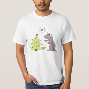 T-shirt Valeur drôle d'arbre de dinosaure et de Noël