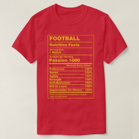 T-shirt Valeur nutritive (Design devant)
