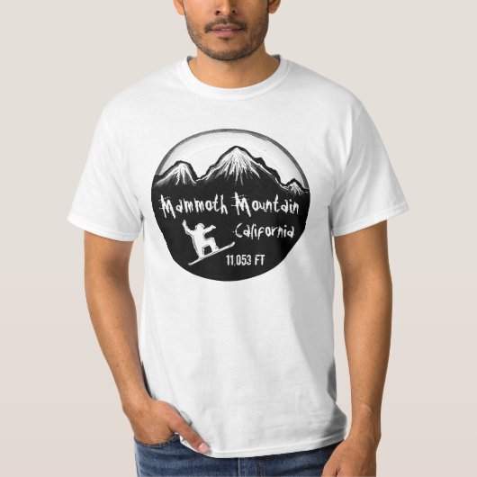 T-shirt Valeur t d'art de surf des neiges de Mammoth (Devant)