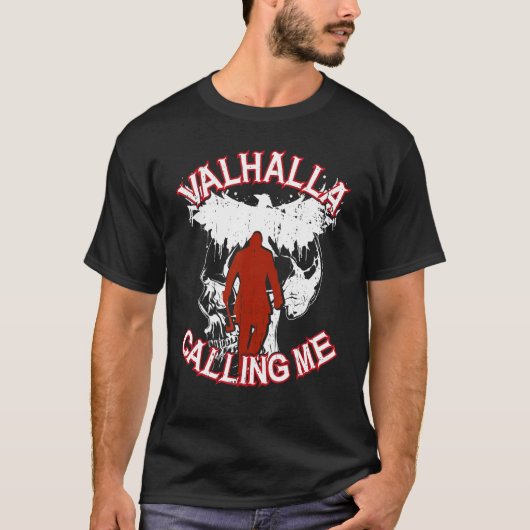 T-shirt Valhalla m'appelle Viking (Devant)
