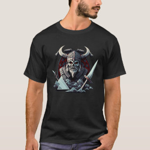 T-shirt Valhalla Viking Skeleton Forte Norse Warrier