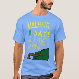T-shirt Valheim Jours depuis Dernier accident Police Jaune