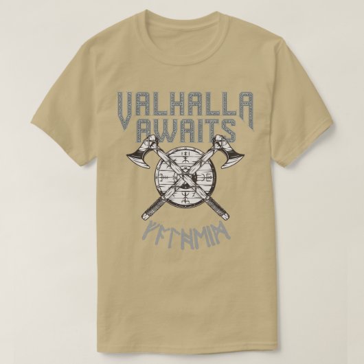 T-shirt Valheim Runic Ax et Shield (Design devant)