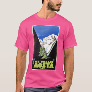 T-shirt Vallée D'Aoste Alpes Italiennes Affiche De Voyage 