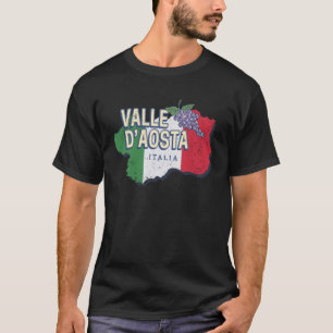 T-shirt Vallée d'Aoste Italie Région Rétro Carte Vintage S