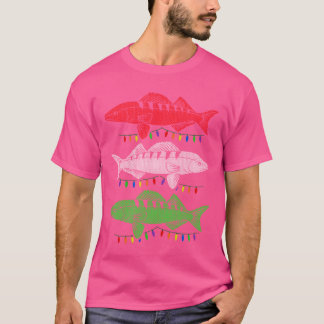 T-shirt Vallée de Noël Pêche Fêtes de Noël Lumières