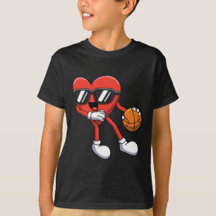 T-shirt Vallentines amusantes Jour Coeur Jouer Basketball