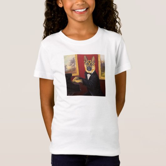 T-Shirt Valse de piano du berger allemand | (Devant)