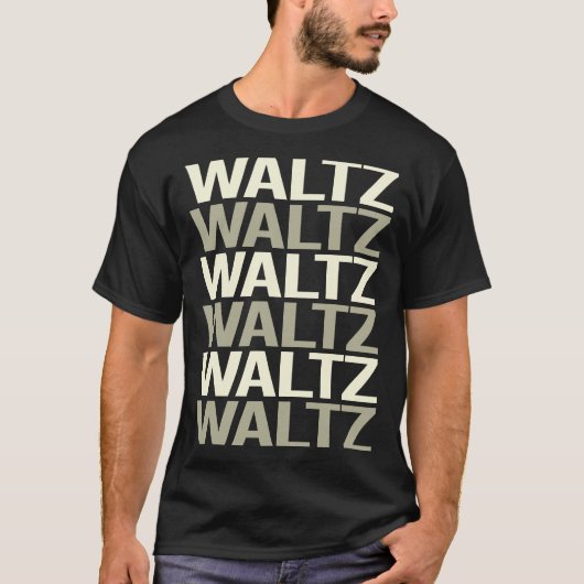 T-shirt Valse de texte blanc (Devant)