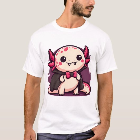 T-shirt Vampire Axolotl Cute Creepy Gothic Amphibian (Devant)