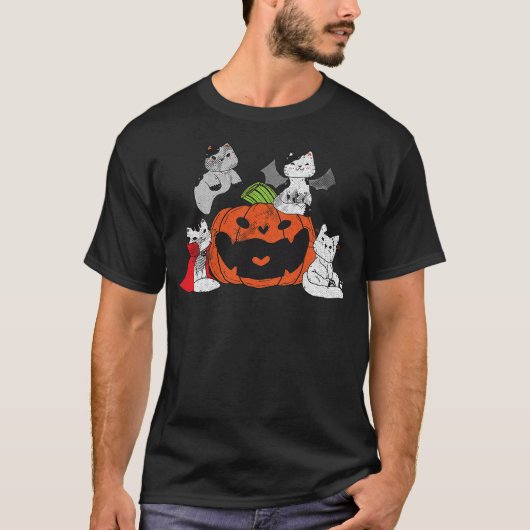 T-shirt Vampire Cat Lazy Halloween Costume Cute Kitten Gho (Devant)