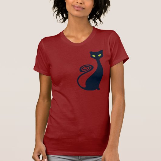 T-shirt Vampire Chat Avec Les Yeux Vertes (Devant)