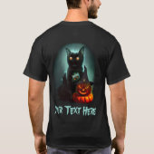T-shirt Vampire Chat et Assistant Citrouille Halloween Sur (Dos)