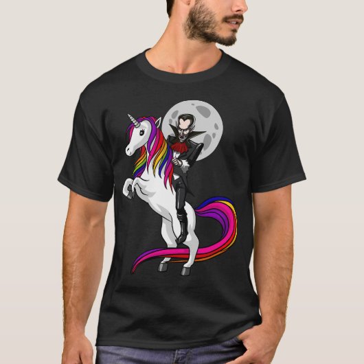 T-shirt Vampire chevauchant une licorne (Devant)