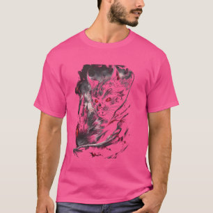 T-shirt Vampire de chat avec les pansements et le manteau