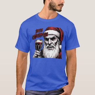 T-shirt Vampire de Noël mord Père Noël Style de Bande Dess