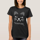 T-shirt Vampire Dracula Chat Vampurr Chat Face Halloween C (Devant)