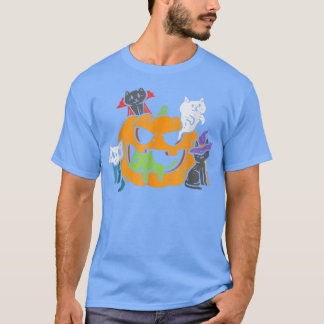 T-shirt Vampire Ghost Zombie sorcière Chats En Citrouille