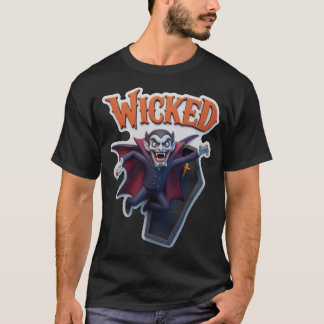 T-shirt Vampire maléfique émergeant d'un cercueil