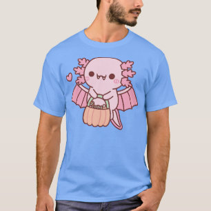 T-shirt Vampire mignon Axolotl avec Citrouille d'Halloween