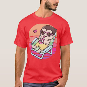 T-shirt Vampire mignon g Avec Sang Boire Au Coucher Du Sol
