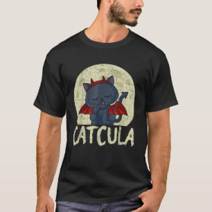 T-shirt Vampire Scary Costume Chat Pour Filles Drôle Catcu