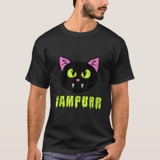 T-shirt Vampurr Vampire Chat-Chemise Noire Funny Lazy Hall