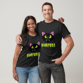T-shirt Vampurr Vampire Chat-Chemise Noire Funny Lazy Hall (Unisexe)