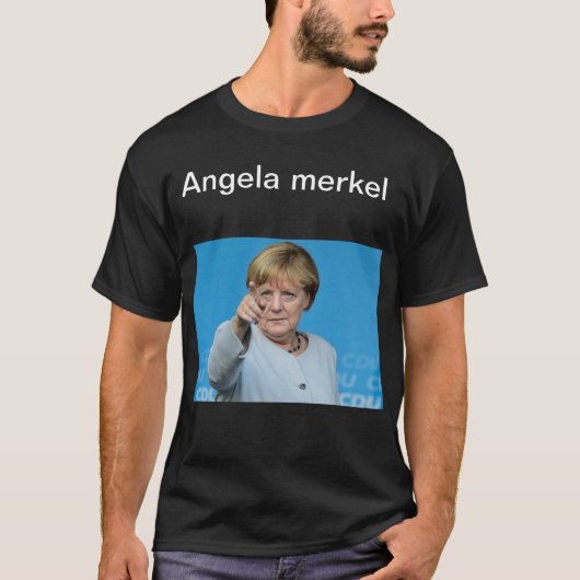 T-shirt van angela Merkel (Voorkant)