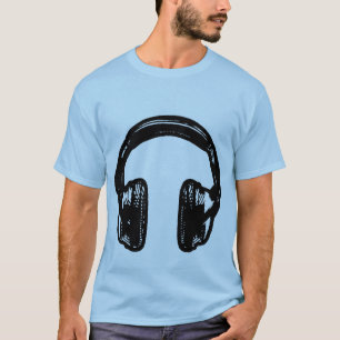 T-SHIRT van de Hoofdtelefoon van de GELUISEtrends