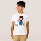 T-shirt van de Kinderen van Kawaii Kokeshi (Voorkant volledig)