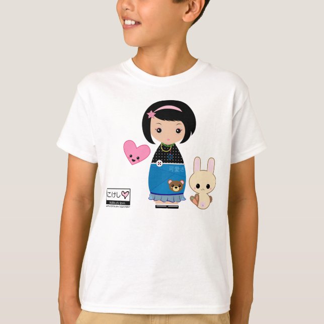 T-shirt van de Kinderen van Kawaii Kokeshi (Voorkant)