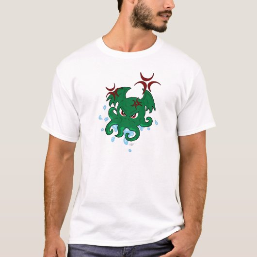 T-shirt van de Mannen van Angry Cthulhu (Voorkant)
