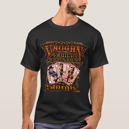 T-shirt van de Mannen van de Familie Vaughn Reunio (Voorkant)